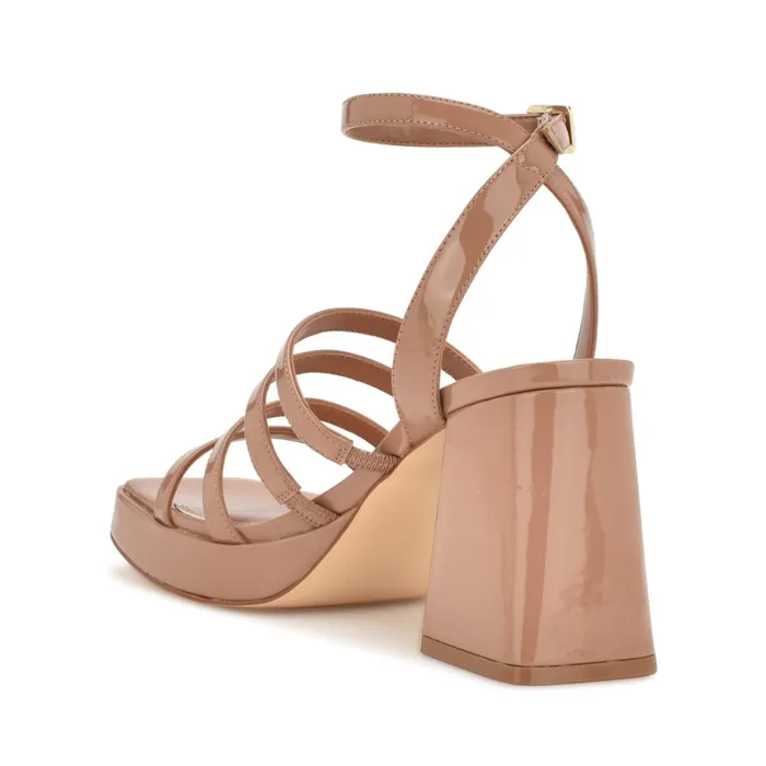 Teriss Strappy Platform Sandals Clay Patent Women Nine West Heeled Teriss Strappy Platform Sandals Clay Patent Women Nine West Heeled