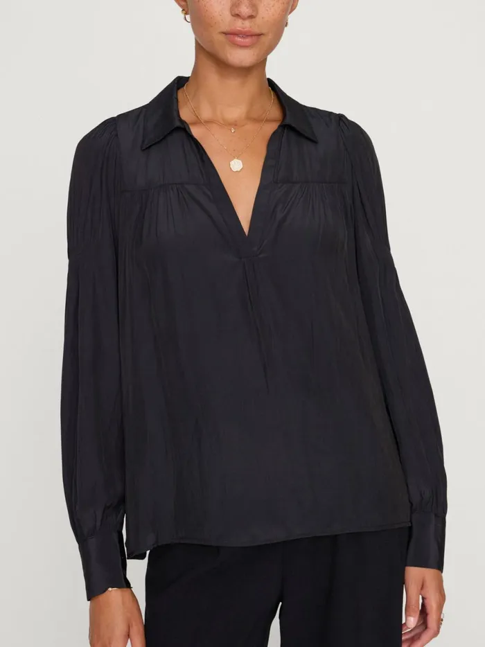 The Anson Blouse Black Onyx Women Brochu Walker Tops