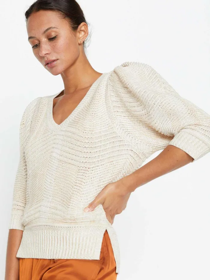 The Arya Vee Sweater Havana Marl Women Brochu Walker Sweaters