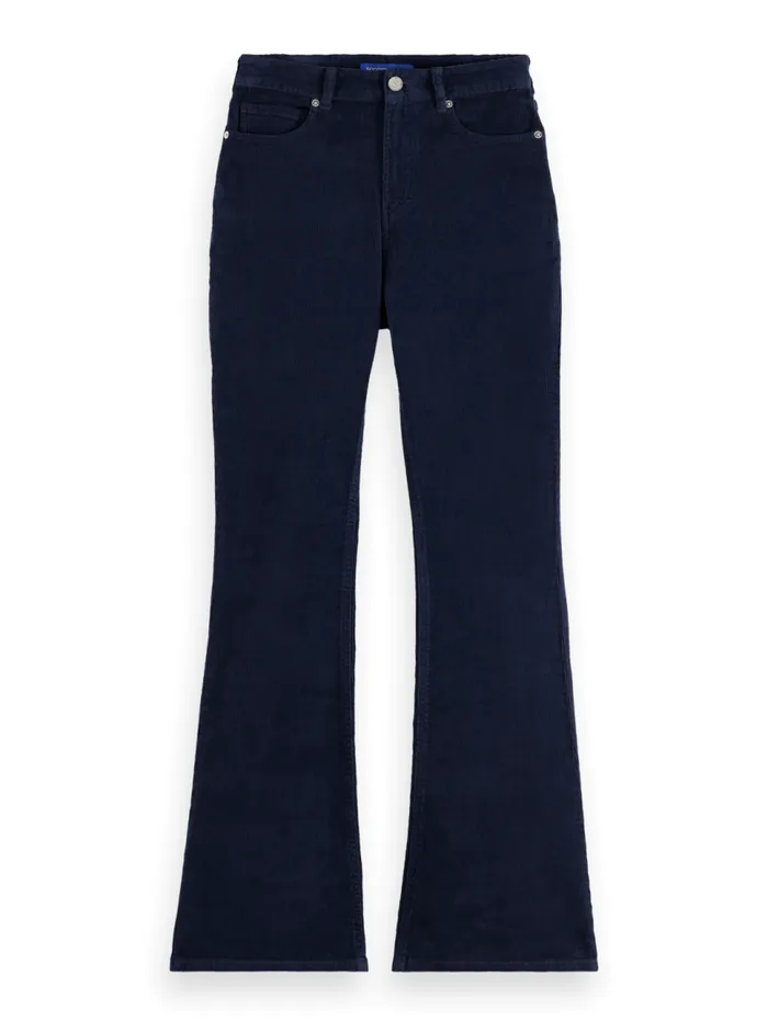 THE CHARM CLASSIC FLARED JEANS IN COLOURED STRETCH CORDUROY Navy Women Scotch and Soda Jeans THE CHARM CLASSIC FLARED JEANS IN COLOURED STRETCH CORDUROY Navy Women Scotch and Soda Jeans