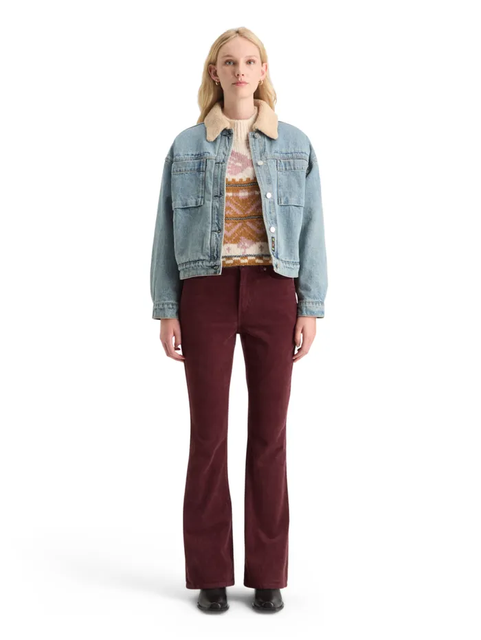 THE CHARM CLASSIC FLARED JEANS IN COLOURED STRETCH CORDUROY Navy Women Scotch and Soda Jeans THE CHARM CLASSIC FLARED JEANS IN COLOURED STRETCH CORDUROY Navy Women Scotch and Soda Jeans