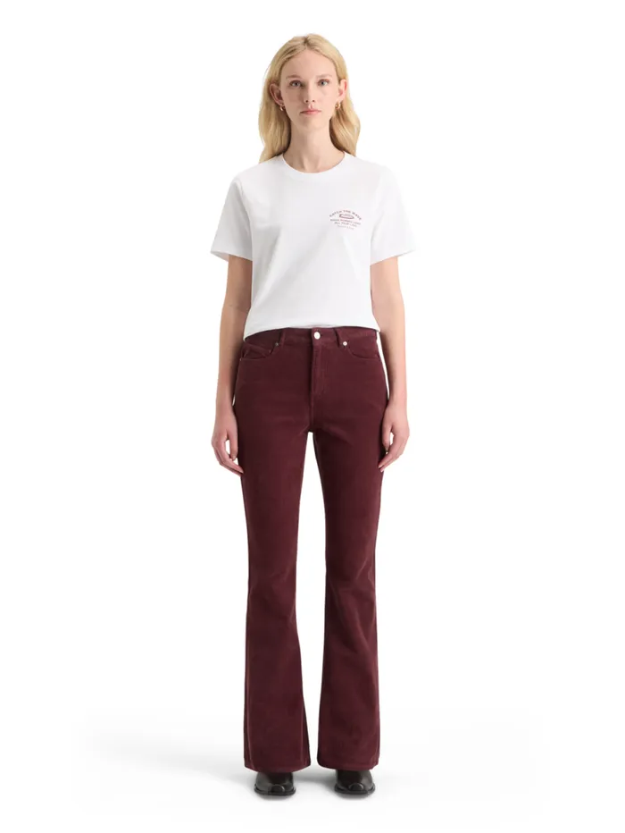 THE CHARM CLASSIC FLARED JEANS IN COLOURED STRETCH CORDUROY Navy Women Scotch and Soda Jeans THE CHARM CLASSIC FLARED JEANS IN COLOURED STRETCH CORDUROY Navy Women Scotch and Soda Jeans