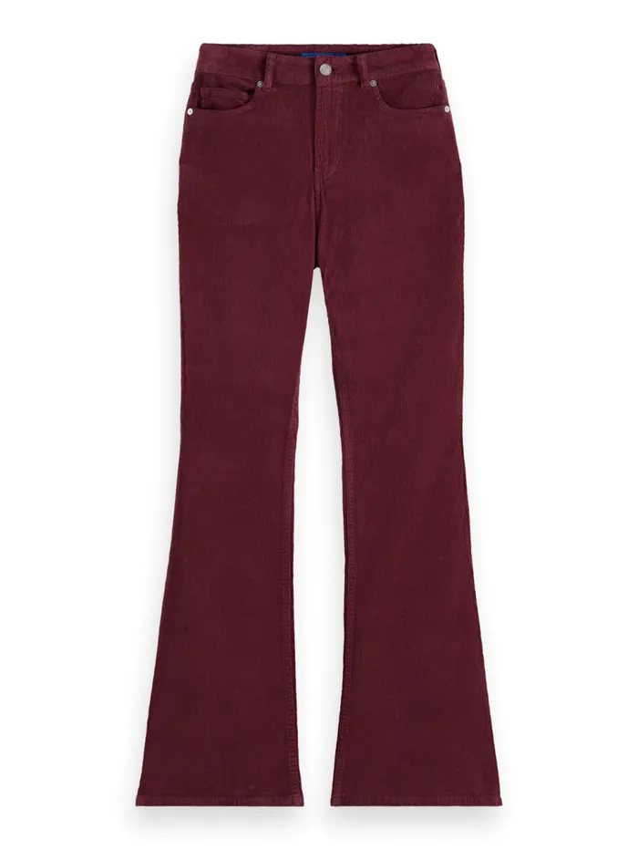 THE CHARM CLASSIC FLARED JEANS IN COLOURED STRETCH CORDUROY Navy Women Scotch and Soda Jeans THE CHARM CLASSIC FLARED JEANS IN COLOURED STRETCH CORDUROY Navy Women Scotch and Soda Jeans