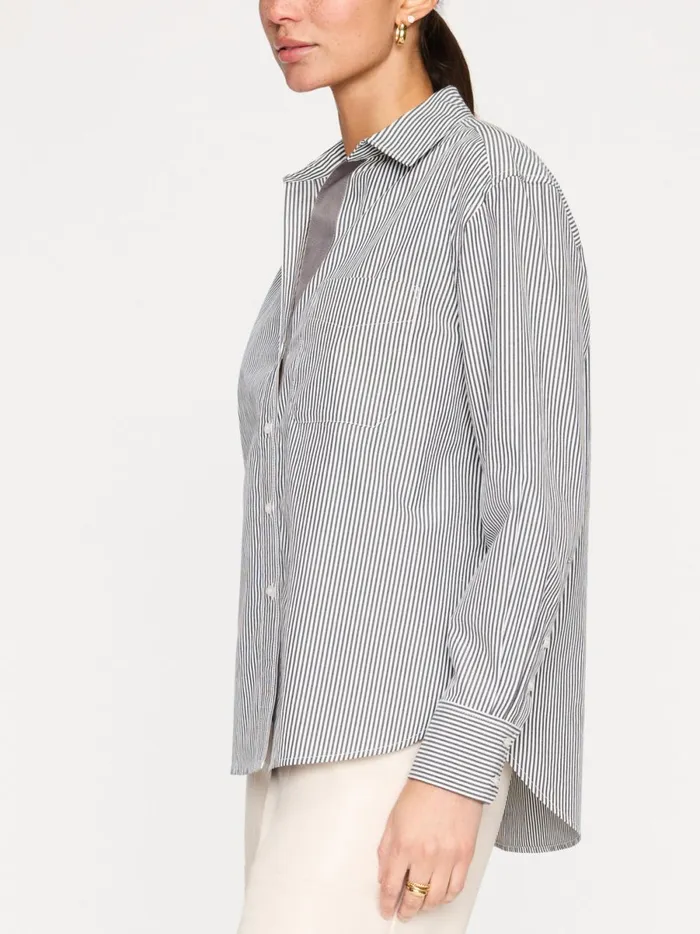 The Everyday Shirt Grey Stripe Women Brochu Walker Tops