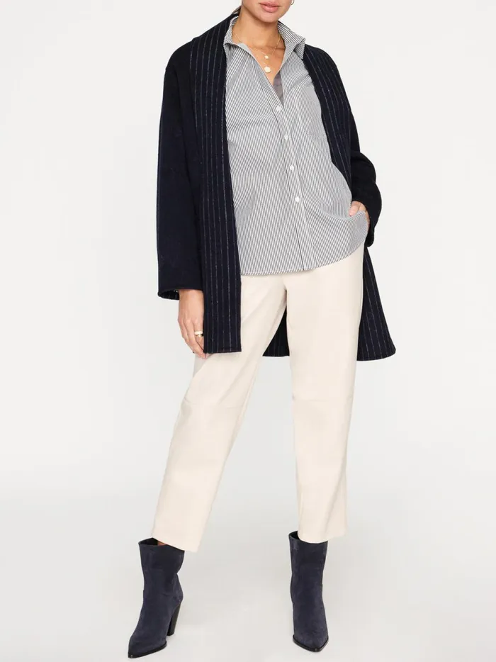 The Everyday Shirt Grey Stripe Women Brochu Walker Tops