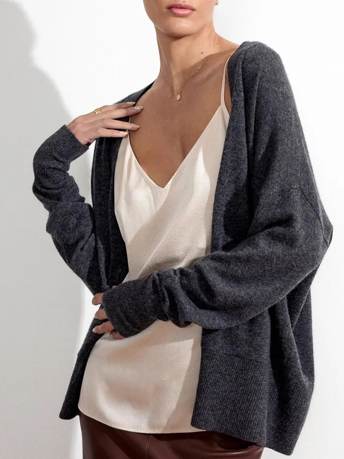 The Halo Cardigan Charcoal Melange Women Brochu Walker Cardigans