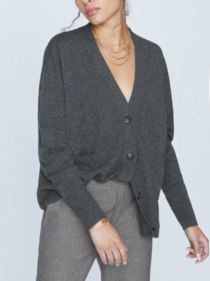 The Halo Cardigan Charcoal Melange Women Brochu Walker Cardigans