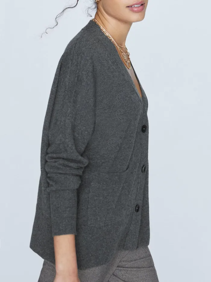 The Halo Cardigan Charcoal Melange Women Brochu Walker Cardigans