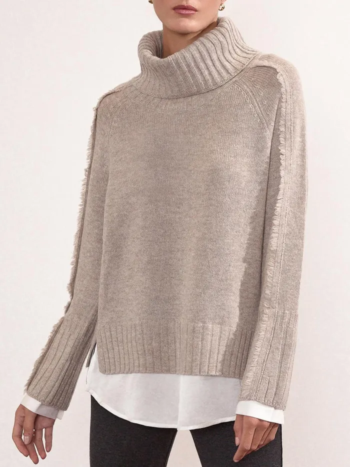 The Jolie Fringe Layered Looker Light Chia Melange With White Underlayer Women Brochu Walker Looker Sweaters The Jolie Fringe Layered Looker Light Chia Melange With White Underlayer Women Brochu Walker Looker Sweaters