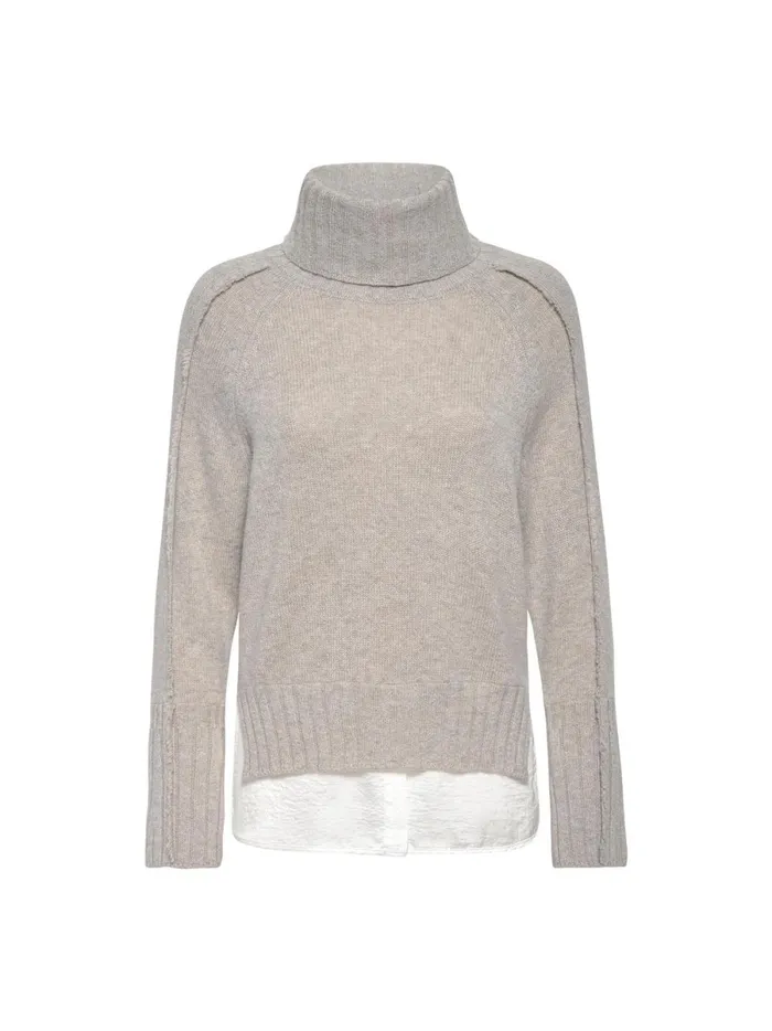 The Jolie Fringe Layered Looker Light Chia Melange With White Underlayer Women Brochu Walker Looker Sweaters