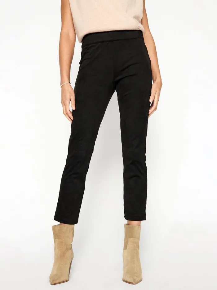 The Juniper Vegan Suede Pant Black Onyx Women Brochu Walker Bottoms