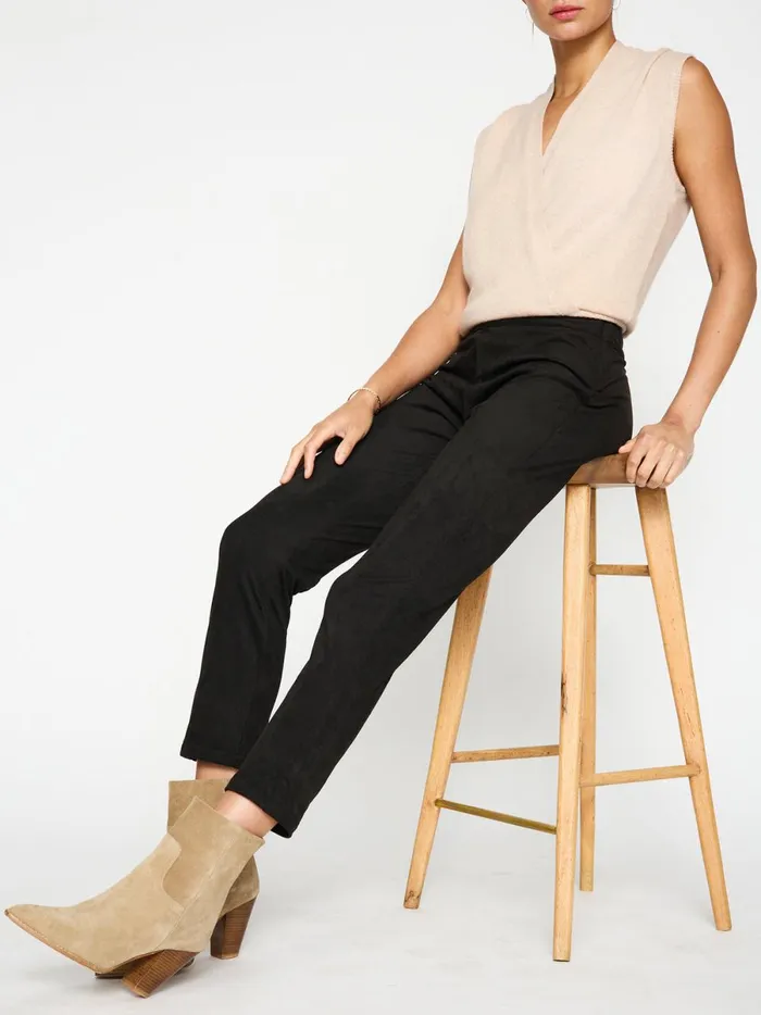 The Juniper Vegan Suede Pant Black Onyx Women Brochu Walker Bottoms