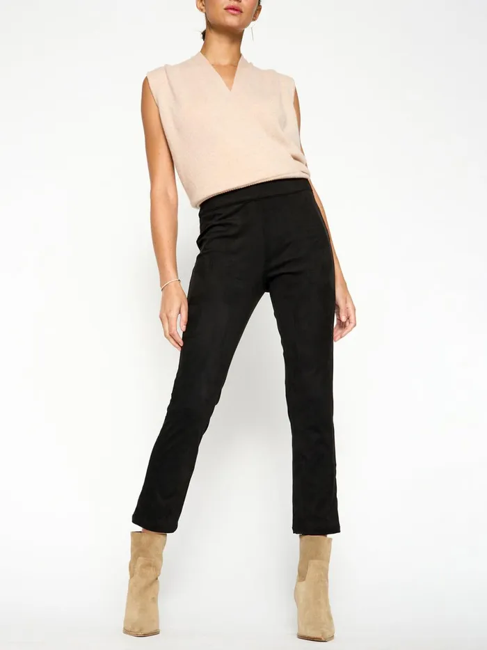 The Juniper Vegan Suede Pant Black Onyx Women Brochu Walker Bottoms