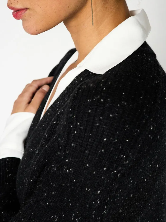 The Looker Layered VNeck Black Multi Women Brochu Walker Sweaters