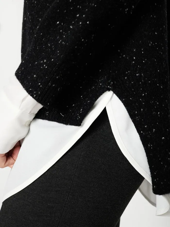 The Looker Layered VNeck Black Multi Women Brochu Walker Sweaters