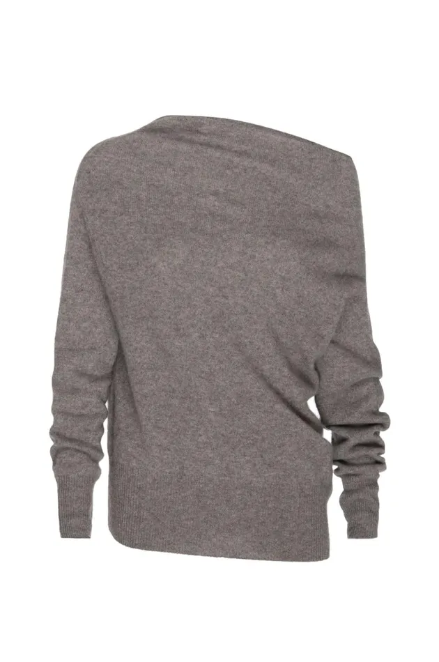 The Lori Off Shoulder Otter Melange Women Brochu Walker 100 Cashmere