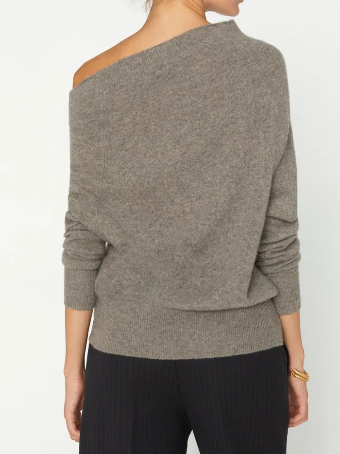 The Lori Off Shoulder Otter Melange Women Brochu Walker 100 Cashmere
