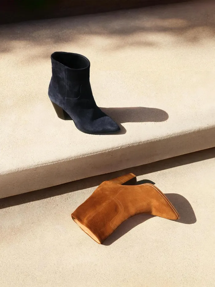 The Marfa Suede Ankle Boot Harbor Blue Women Brochu Walker Shoes