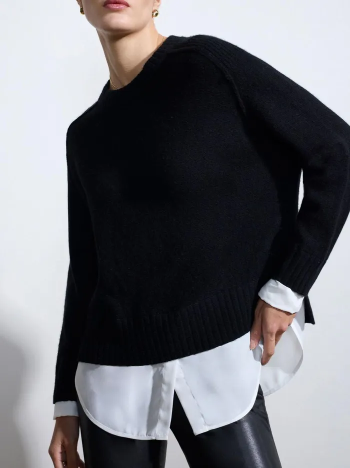 The Parson Crew Looker Black Onyx With White Women Brochu Walker Looker Sweaters