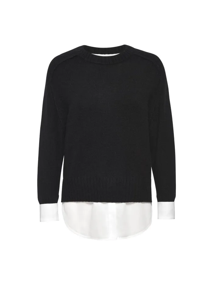The Parson Crew Looker Black Onyx With White Women Brochu Walker Looker Sweaters