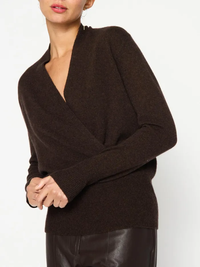 The Phinneas Wrap Carob Melange Women Brochu Walker 100 Cashmere