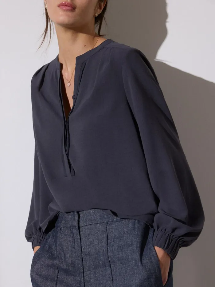 The Phoebe Blouse Slate Women Brochu Walker Tops