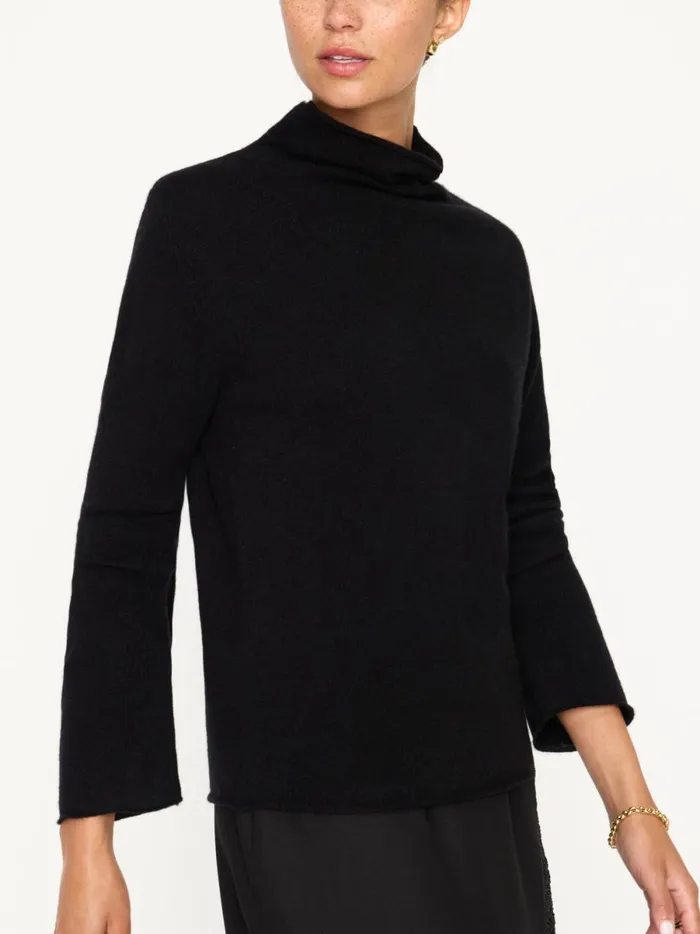 The Rhone Relaxed Funnel Sweater Black Onyx Women Brochu Walker Sweaters