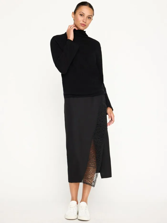 The Rhone Relaxed Funnel Sweater Black Onyx Women Brochu Walker Sweaters