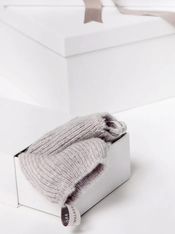 The Ribbed Cashmere Socks Heather Grey Women Brochu Walker 100 Cashmere