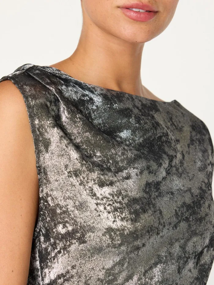 The Trey Draped Waist Dress Galaxy Silver Women Brochu Walker Dresses