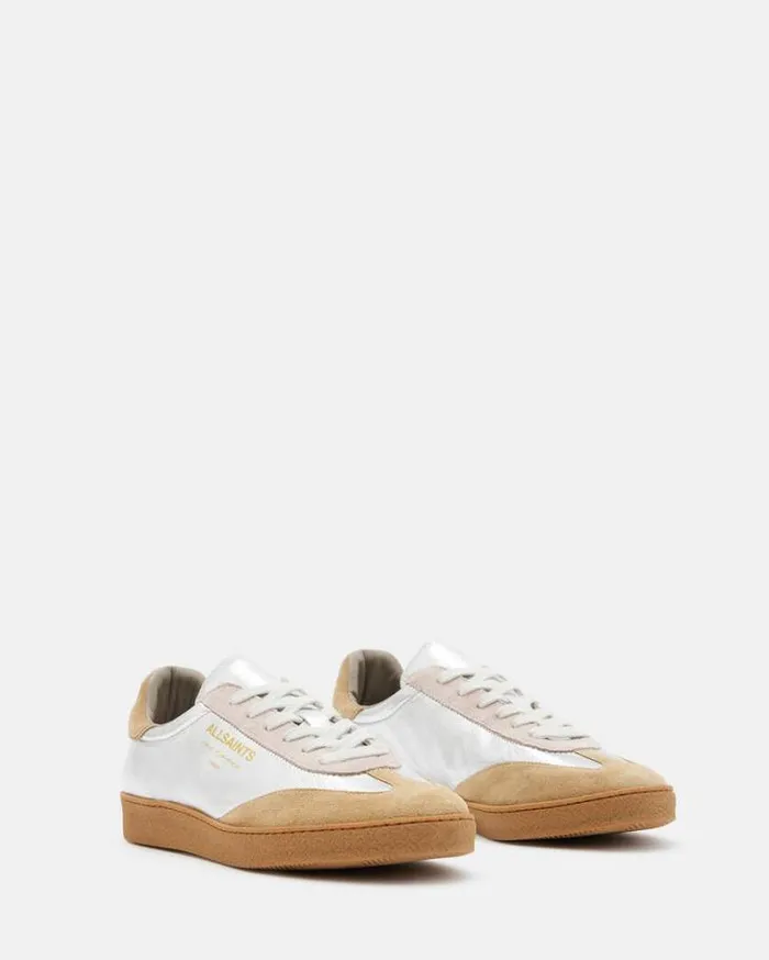 Thelma Leather Low Top Sneakers Silverrose Pink Women AllSaints Shoes and Boots Thelma Leather Low Top Sneakers Silverrose Pink Women AllSaints Shoes and Boots
