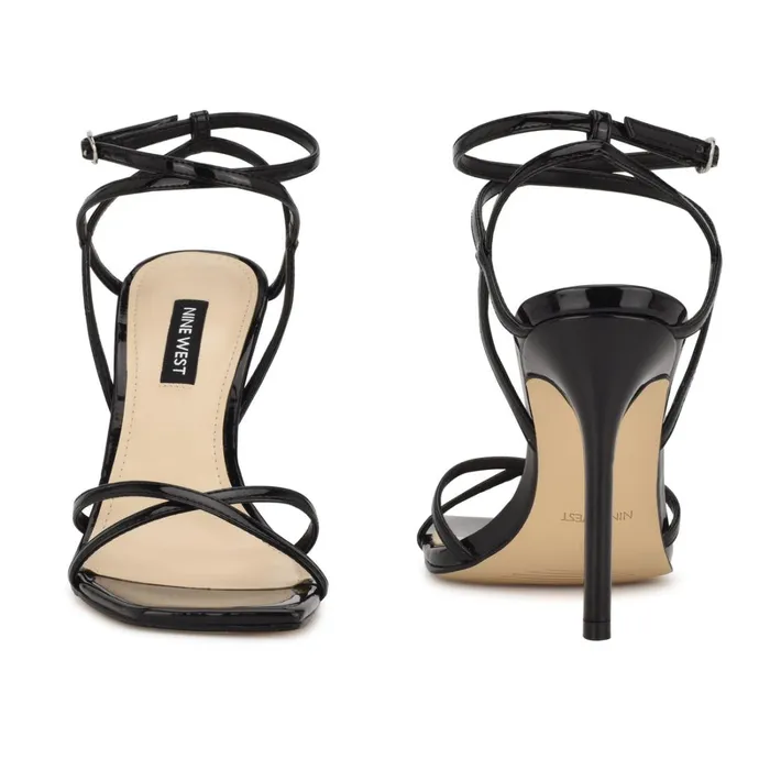 Tidle Ankle Strap Sandals Black Women Nine West Heeled Tidle Ankle Strap Sandals Black Women Nine West Heeled