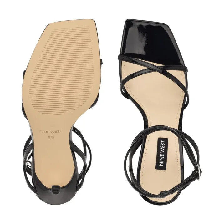 Tidle Ankle Strap Sandals Black Women Nine West Heeled Tidle Ankle Strap Sandals Black Women Nine West Heeled