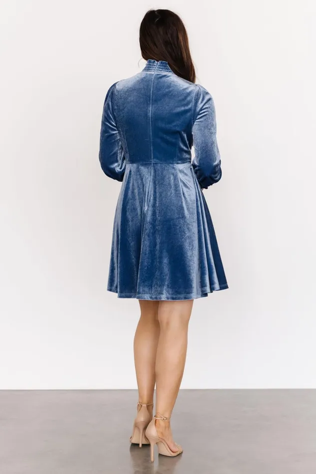 Tina Velvet Short Dress Blue Women Baltic Born Short Dresses Tina Velvet Short Dress Blue Women Baltic Born Short Dresses