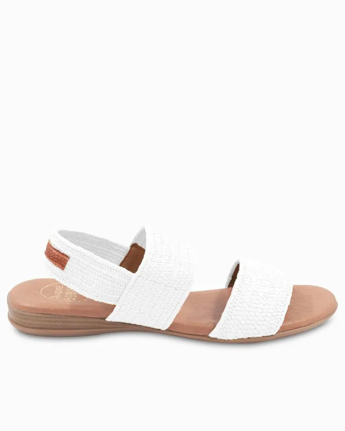 Tommy Bahama Andr Assous Nigella Stretch Raffia Featherweights Sandals White Women Shoes and Sandals