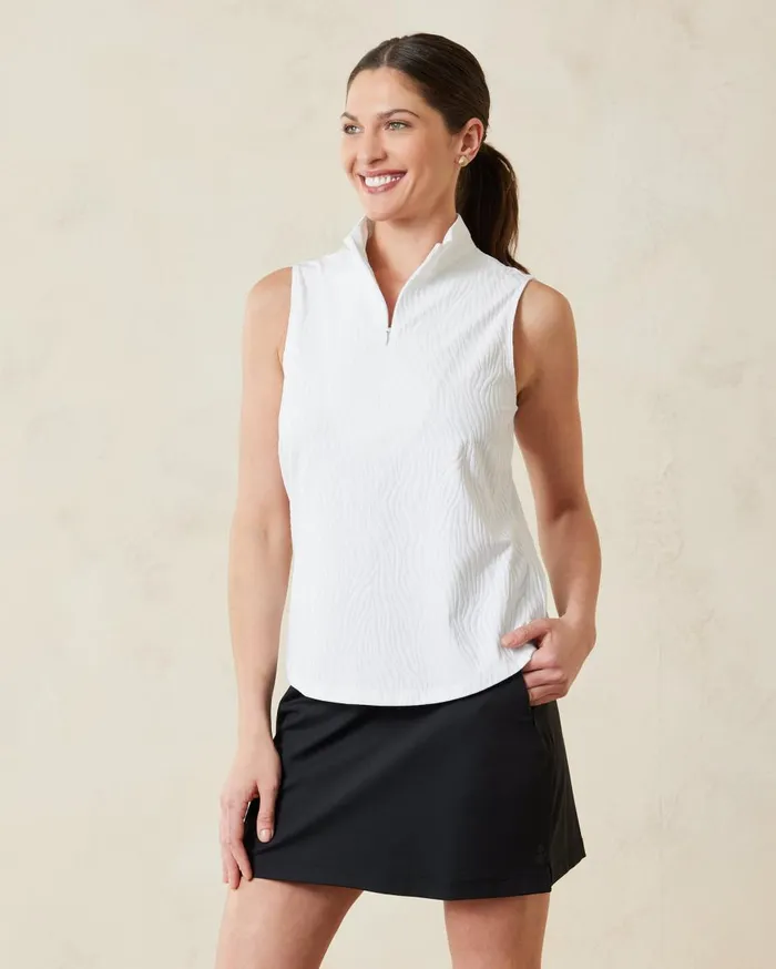 Tommy Bahama Aubrey Zebra Jacquard IslandZone Mock Top White Women Tops and Shirts Tommy Bahama Aubrey Zebra Jacquard IslandZone Mock Top White Women Tops and Shirts