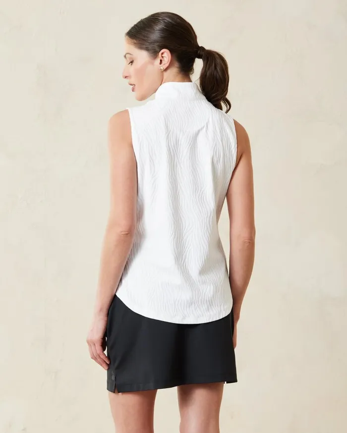 Tommy Bahama Aubrey Zebra Jacquard IslandZone Mock Top White Women Tops and Shirts Tommy Bahama Aubrey Zebra Jacquard IslandZone Mock Top White Women Tops and Shirts