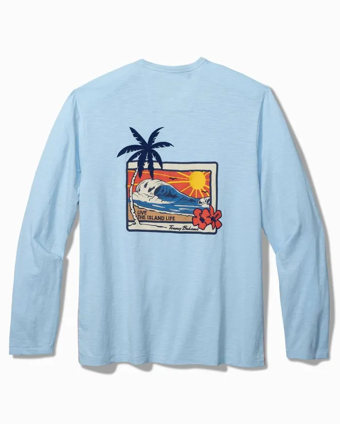 Tommy Bahama Big and Tall Chill Time Surf IslandZone Rash Guard Jet Black Big and Tall TShirts Tommy Bahama Big and Tall Chill Time Surf IslandZone Rash Guard Jet Black Big and Tall TShirts