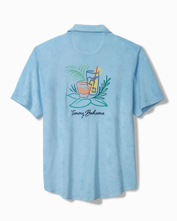 Tommy Bahama Big and Tall Midnight Hibiscus Silk Camp Shirt Island Navy Big and Tall Shirts