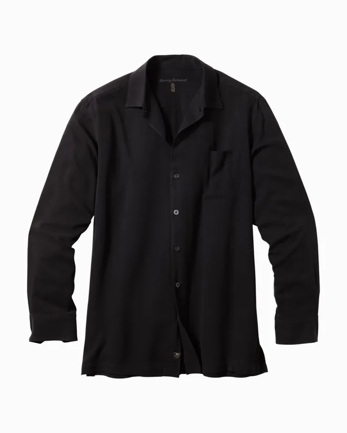 Tommy Bahama Catalina Twill LongSleeve Silk Shirt Black Men Shirts