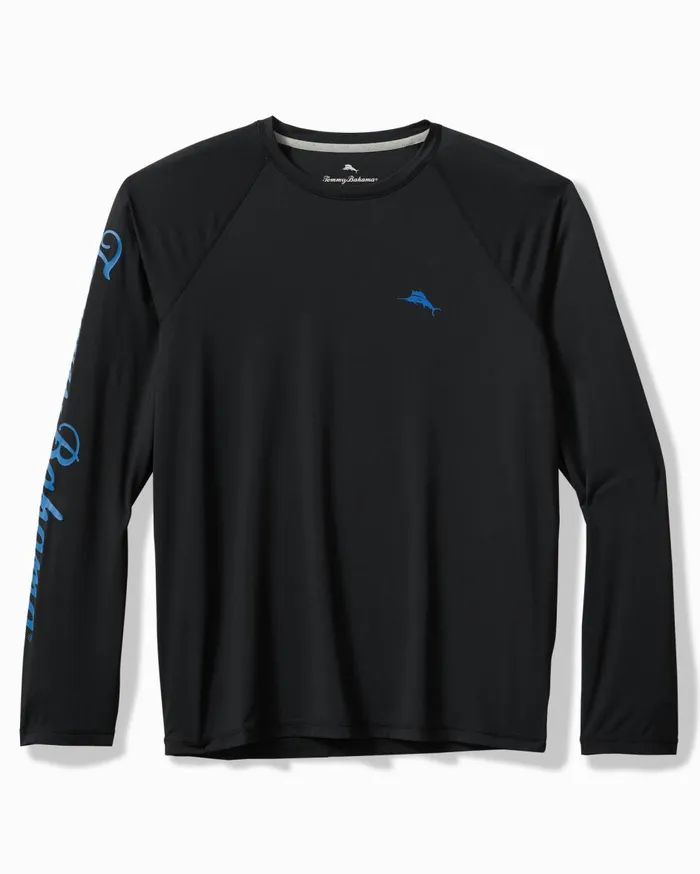Tommy Bahama Chill Time Surf IslandZone Rash Guard Jet Black Men TShirts Tommy Bahama Chill Time Surf IslandZone Rash Guard Jet Black Men TShirts