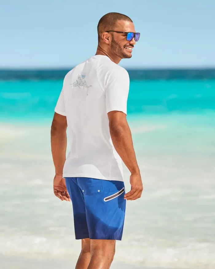 Tommy Bahama Chill Time Surf IslandZone ShortSleeve Rash Guard White Men TShirts Tommy Bahama Chill Time Surf IslandZone ShortSleeve Rash Guard White Men TShirts