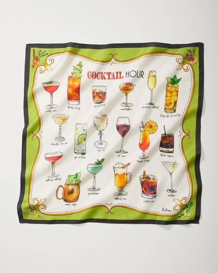 Tommy Bahama Cocktail Hour Silk Bandana Citrus Twist Women Scarves and Wraps Tommy Bahama Cocktail Hour Silk Bandana Citrus Twist Women Scarves and Wraps