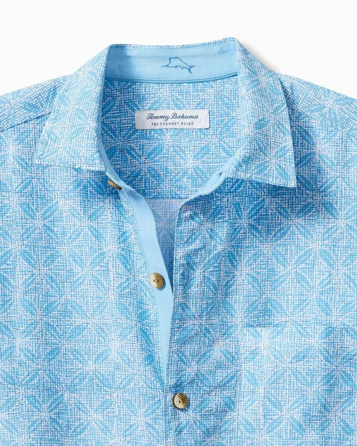 Tommy Bahama Coconut Point Fleur De Geo IslandZone Camp Shirt Chambray Blue Men Shirts Tommy Bahama Coconut Point Fleur De Geo IslandZone Camp Shirt Chambray Blue Men Shirts