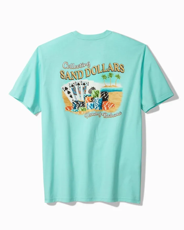 Tommy Bahama Collecting Sand Dollars Graphic Pocket TShirt Blue Swell Men TShirts
