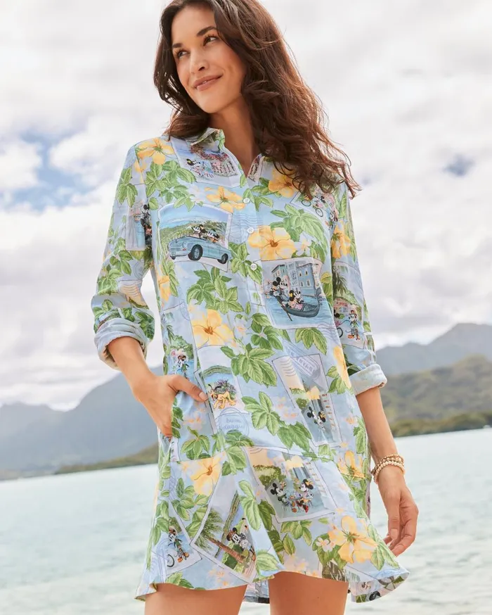Tommy Bahama Disney Coastalina Postcard To Paradise Linen Dress Continental Women Dresses Tommy Bahama Disney Coastalina Postcard To Paradise Linen Dress Continental Women Dresses
