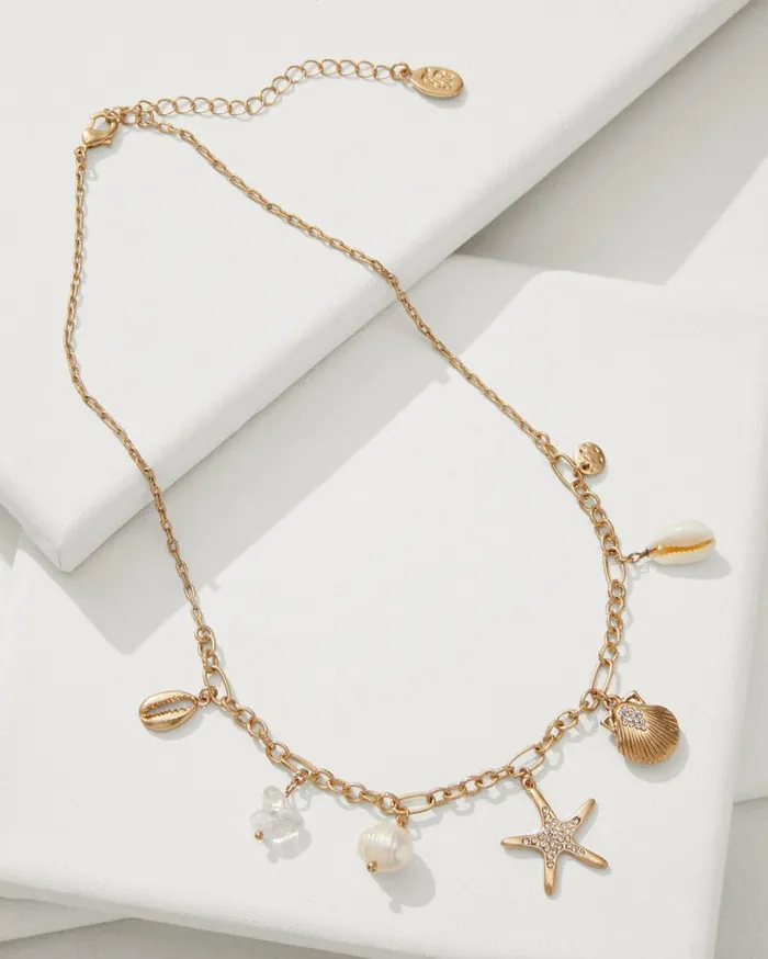 Tommy Bahama Island Essence Sealife Charm Necklace Gold Women Jewelry Collections