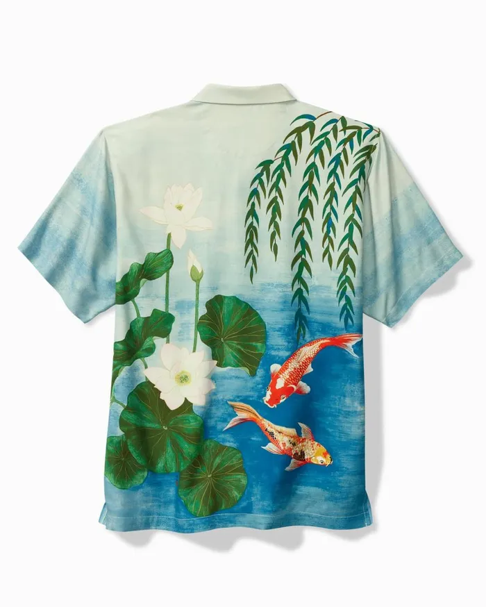 Tommy Bahama Kayo Koi Silk Camp Shirt Arroyo Blue Men Shirts Tommy Bahama Kayo Koi Silk Camp Shirt Arroyo Blue Men Shirts