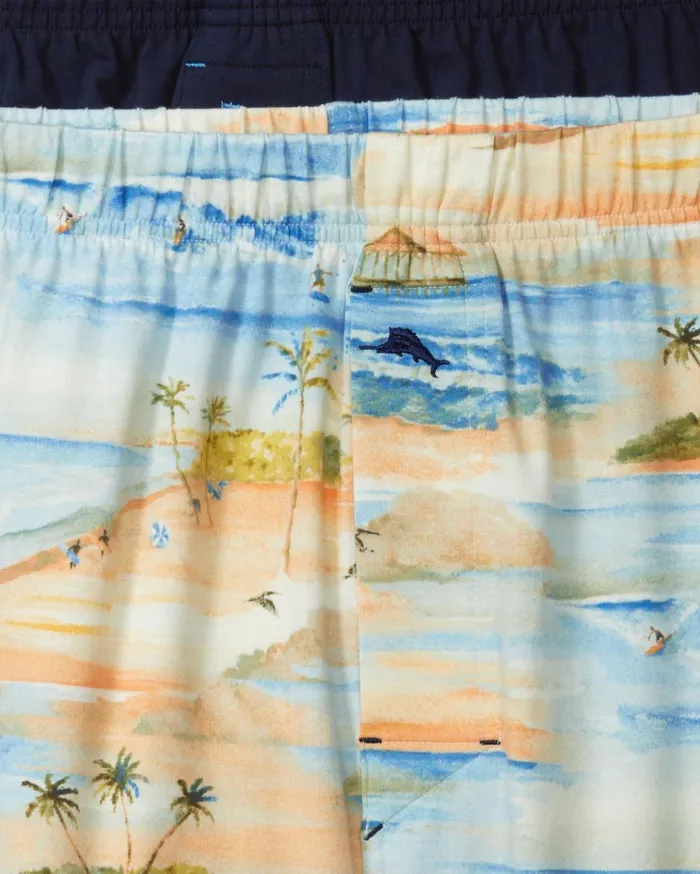 Tommy Bahama Knit Boxers 8211 2Pack Beach Blue MenBig and Tall Underwear Tommy Bahama Knit Boxers 8211 2Pack Beach Blue MenBig and Tall Underwear