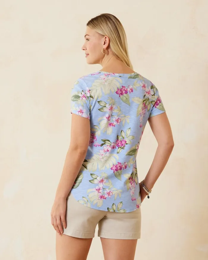 Tommy Bahama Linnea Johnny Collar ShortSleeve TShirt Linen Sky Women Tops and Shirts Tommy Bahama Linnea Johnny Collar ShortSleeve TShirt Linen Sky Women Tops and Shirts